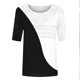 thumbnail image 5 of mfyjkho Tops Y Blusas Para Mujer, Camiseta De Moda Para Mujer Con Cuello Redondo Arrugado, Manga 3/4, Corte Holgado Y Mangas Cortas Tops De Tallas Grandes L, 5 of 7
