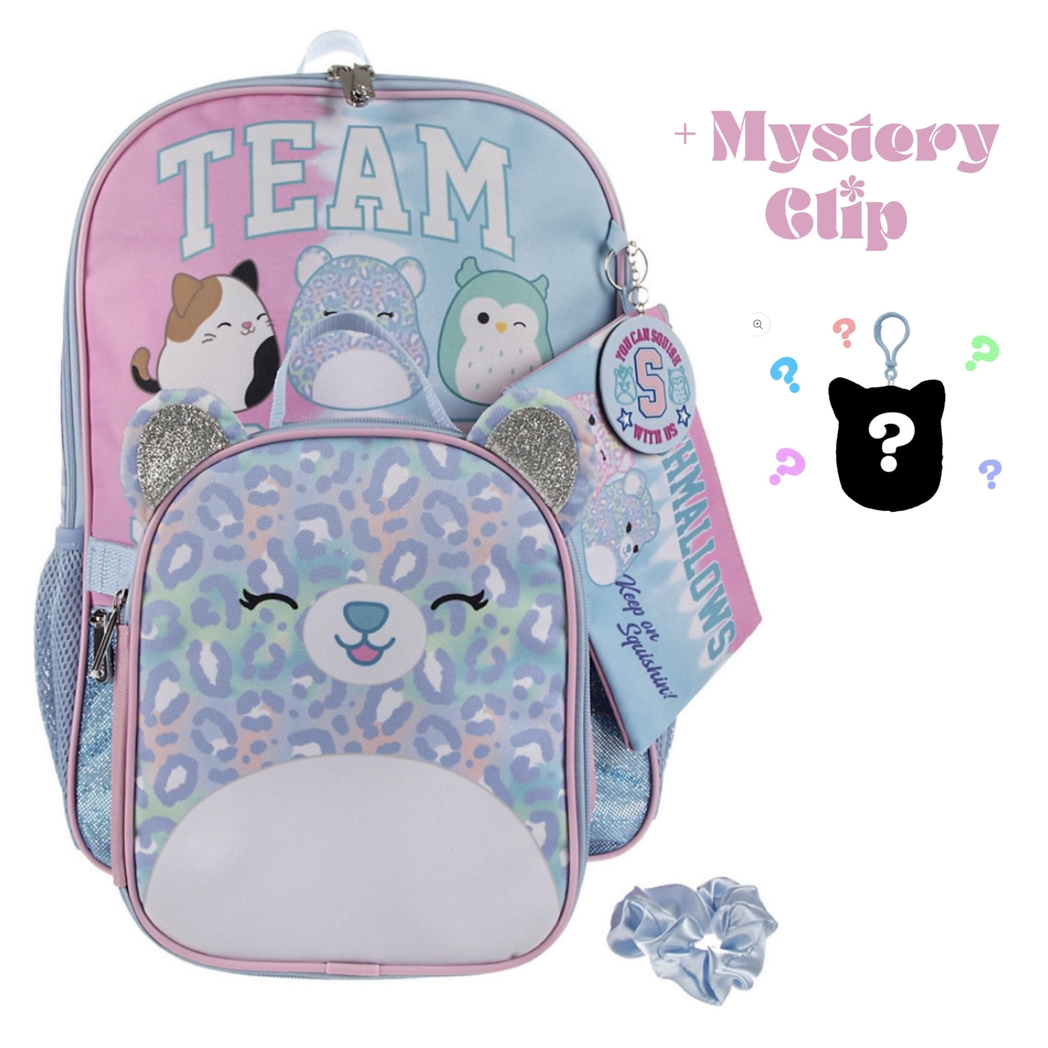 Squishmallows 6 Piece Backpack Set Includes Lunch Kit, Utility Case