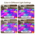 thumbnail image 7 of ODIKA 6'x9' Washable Area Rug Checkered Purple Gradient Sparkle Gaze Unicorn Motif Playroom for Queen Size Bedroom, Under Bed, Master Suite, Easy Care, Non-Shedding, 7 of 7