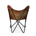 thumbnail image 6 of Carolina Classics Monroe Leather Butterfly Chair in Brown and Black, 6 of 7