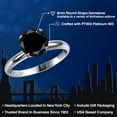 thumbnail image 2 of Gem Stone King 900 Platinum Black Diamond Engagement Ring for Women | 2.20 Cttw | Round 8MM | Gemstone April Birthstone | Size 6, 2 of 6
