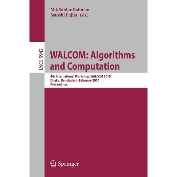 WALCOM: Algorithms and Computation, (Paperback)
