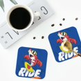 thumbnail image 4 of Vsdgher Cool Lobster Surfing Leather Coasters for Drinks, Durable Drink Coasters 4 Set for Tabletop Protection, Luxurious Home Décor and Housewarming Gift-Square, 4 of 6