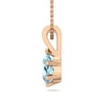 thumbnail image 2 of SuperJeweler 1/2 Carat Pear Shape Aquamarine Necklace in 14K Rose Gold Over Sterling Silver, 18 inches for Women, 2 of 6