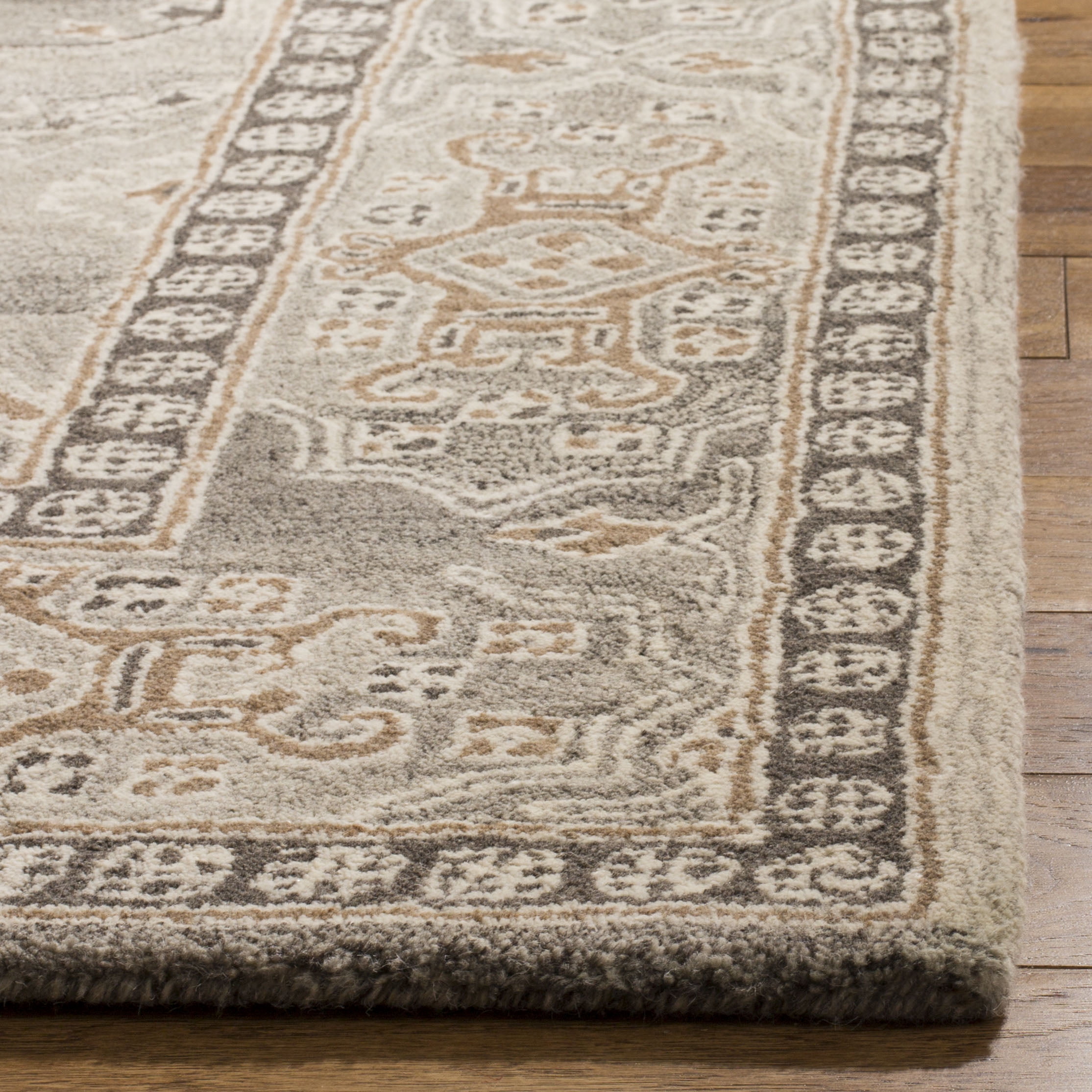 SAFAVIEH Wyndham Keighley Geometric Wool Area Rug, Light Grey, 8' x 10'