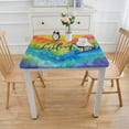 thumbnail image 3 of nygtbtfer  Fitted Tablecloth Elastic Edged Table Cover,Watercolor Love Rainbow Gradient  Wipeable Table Cloths for Kitchen Dining Party Fit up  Tables,Colorful Ombre Art, 3 of 7