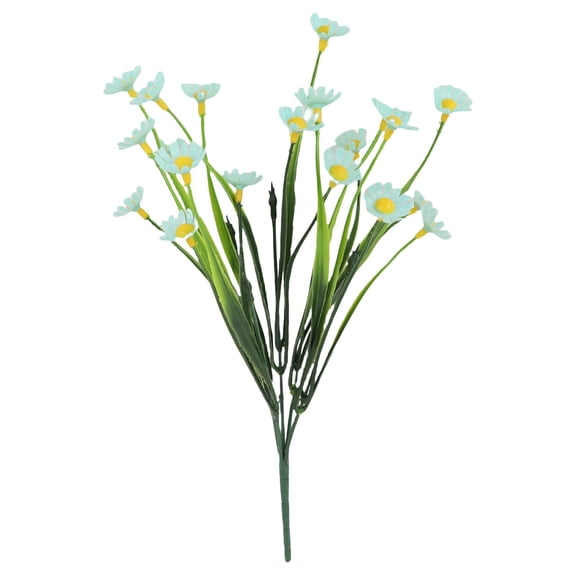 Spring Artificial Flowers for Outdoors, Fake Flowers UV Resistant Faux Plastic Plants No Fade for Patio Porch Home Garden Yard Indoor Outside Flower Decorations, 1Pc, Multicolor(Blue,14x2")