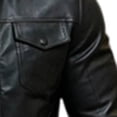 thumbnail image 5 of LEKWK Motorcycle Jacket for Men Faux Leather Full Zip up Biker Coat Classic Collared Outerwear with Flap Chest Pockets Windproof Apparel for Fall Winter Streetwear Black M, 5 of 5