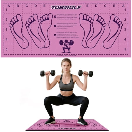 31.5'' X 13.8'' Non-Slip Squat Mat with Foot Position, Pro-Grade Exercise Mat Great for Squats, Leg and Lunges, Improving Muscle Activation, Versatility and Safety, Ideal for Home Fitness Enthusiasts