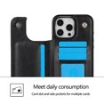 thumbnail image 6 of Designed for iPhone 16 Pro Wallet Phone Case,With Card Slots,PU Leather Back Folio Flip Kickstand,Double Magnetic Clasp and Durable Shockproof Rugged Anti-fall Phone Case,Black, 6 of 11