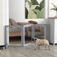 thumbnail image 2 of PawHut Freestanding Pet Gate, Folding Dog Gate with 2 Support Feet - Grey, 2 of 10