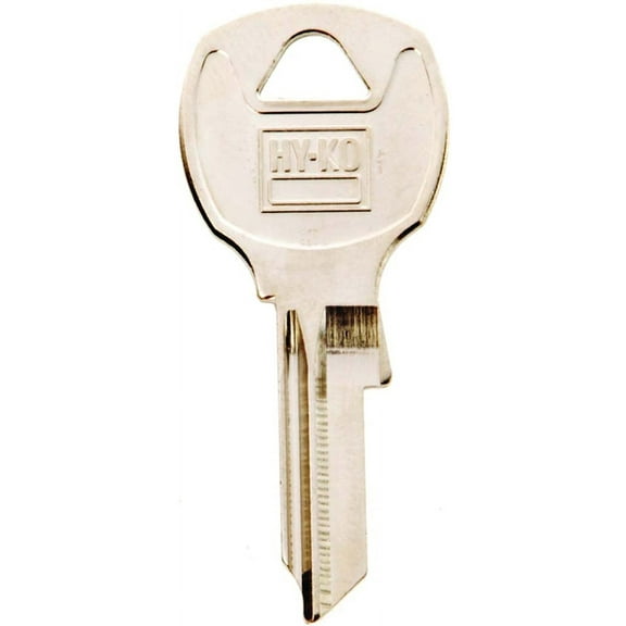 Hy-Ko 11010NA14 Key Blank, 2 in L x 0.87 in W, Brass, Nickel Plated