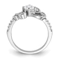 thumbnail image 4 of Auriga Fine Jewelry 925 Sterling Silver Rhodium-plated Fancy CZ Ring for Women Size- 7, 4 of 6