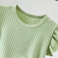 thumbnail image 3 of OGLCCG Girls Ruffle Sleeve T Shirt Summer Casual Crewneck T-Shirts Lightweight Basic Tees Tops for Little Girls 0-12 Years, 3 of 7