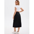 thumbnail image 4 of DARING DIVA Women's Button Down Front Slit A Line Midi Jean Skirts S Black, 4 of 7