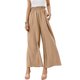 thumbnail image 1 of VISgogo Pantalones largos de pierna ancha para mujer, color sólido, cintura alta, ajuste holgado, bolsillos laterales, pantalones, pantalones casuales simples VISgogo moda, 1 of 5