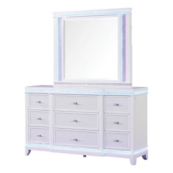 Pemberly Row Modern 9-Drawer Dresser Made with Wood in White