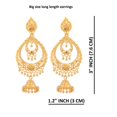 thumbnail image 2 of Efulgenz Indian Jewelry Traditional Gold Tone Jhumka Jhumki Tassels Big Dangle Earrings for Women, 2 of 4