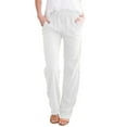 thumbnail image 1 of FJUCHAI Women'sPlus Size Linen Pants Women's Wide Leg Pants Plus Size Linen Drawstring Cropped Pants Drawstring Trousers Culottes S-XXXL, 1 of 8