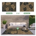 thumbnail image 3 of KUETH 6'x 9' Outdoor Rug Plastic Waterproof Outside Foldable Flower Mat UV Resistant Patio RV Deck Carpet,Black Brown, 3 of 6