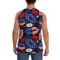 thumbnail image 4 of Bingfone American With Lips Pattern Men's Tank Tops Workout Sleeveless Tee Shirts Running Beach Tanks for Men-X-Large, 4 of 7