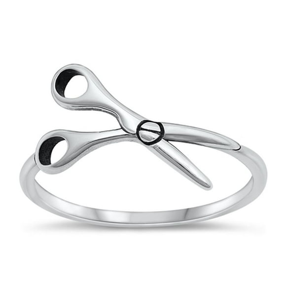 High Polished Scissors Wholesale Ring .925 Sterling Silver Band Jewelry Female Male Unisex Size 5