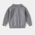 thumbnail image 5 of Atogsazn Toddler Baby Boys Knitted Sweater Kids Casual Quarter Zip Long Sleeve Sweatshirt Fall Tops Clothes Gray 2-3 Years Fashion, 5 of 9
