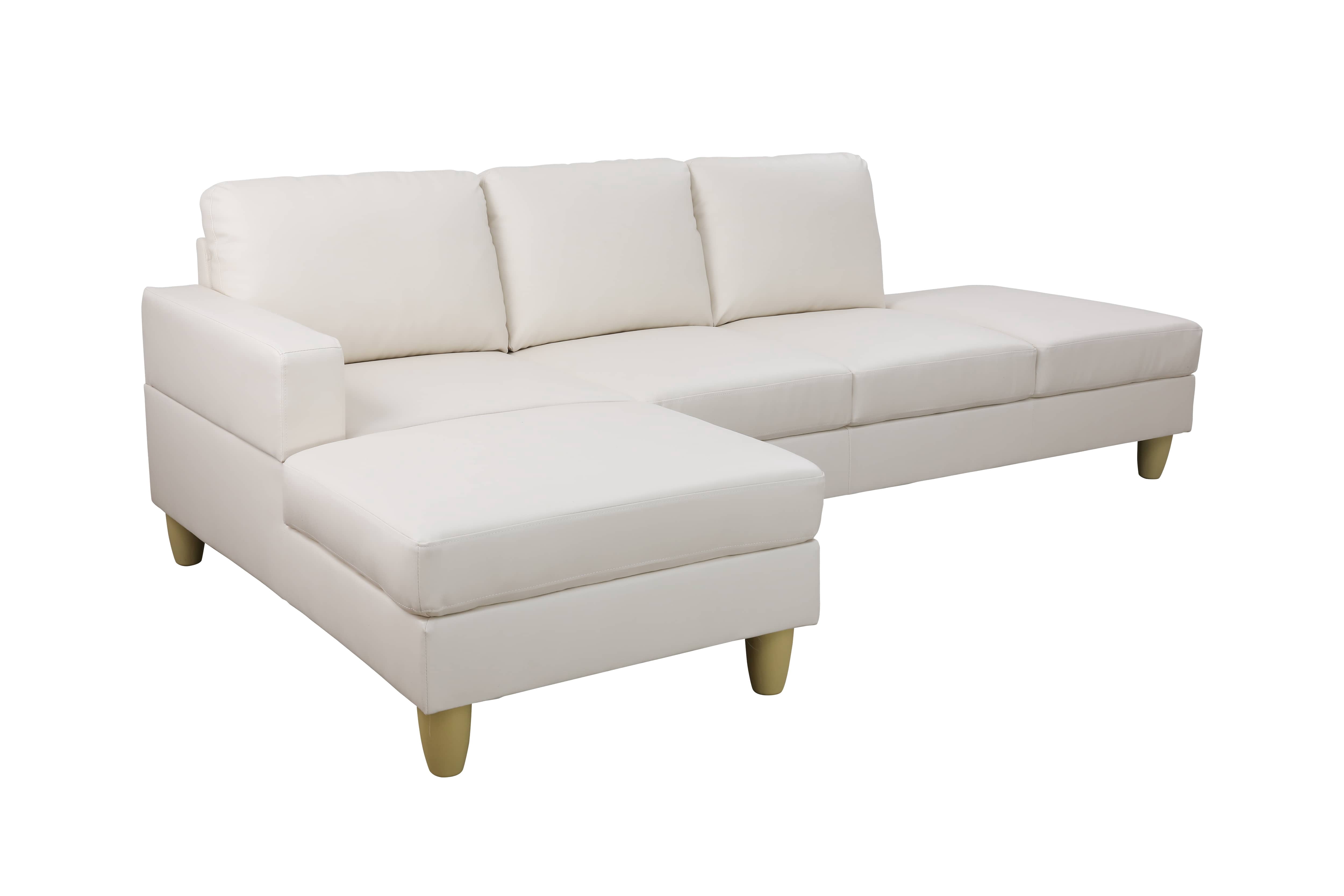 MAYEERTY Superior White Semi-PU Modern Adult Couch - Living Room Sofa Set