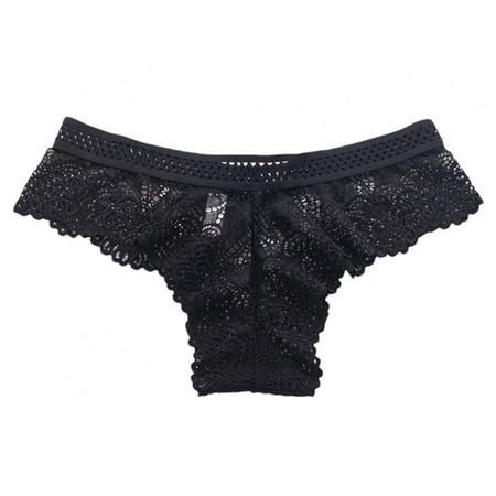 

Women s Thin Lace Thongs Hollowed Out T Back Low Waist Thong See Through Panties