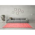 thumbnail image 3 of Ahgly Company Machine Washable Indoor Square Abstract Red Modern Area Rugs, 7' Square, 3 of 4