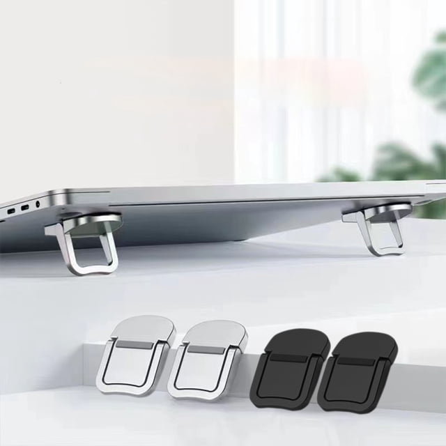 Laptop Stand under $5! CQCYD Laptop Stand Adhesive Mount, Portable Aluminum Alloy Riser, Desktop Height Adjustment Pad, Space Saving Computer Stand, Heat Dissipation Laptop Holder