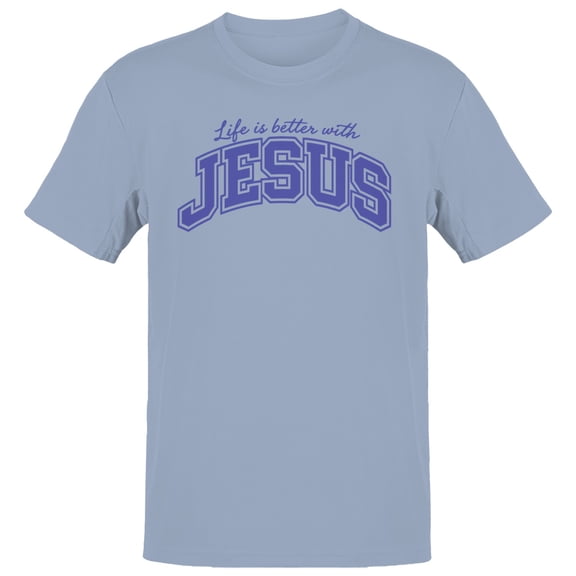Better Life With Jesus Men's Light Blue T-shirt
