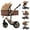 khaki, variant on Iris Baby High-View Baby Stroller,Convertible Baby Carriage, Travel Infant Pushchair with Mosquito Net, Cup Holder, Rain Cover, for 0-3 Years, Unisex,Black