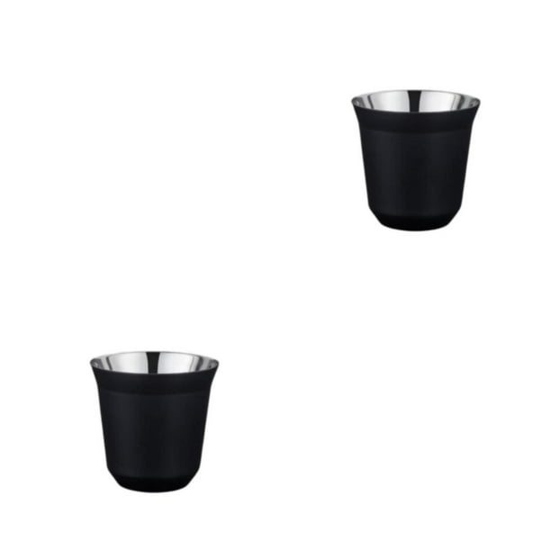 Tazas de café de doble pared Billuyoard 2piezas Negro 80ML