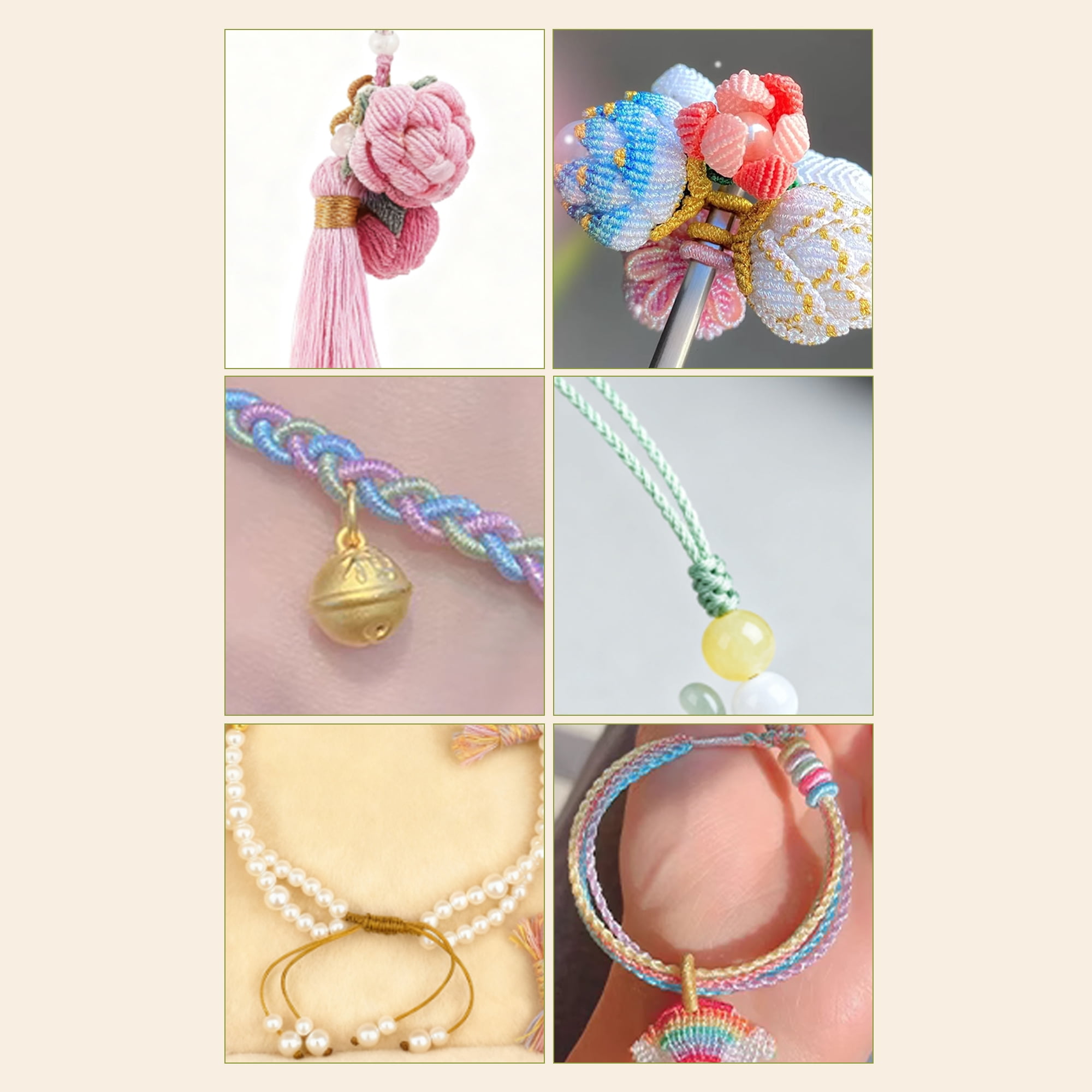 Unique Bargains Shiny String for Sewing Crafts Pink