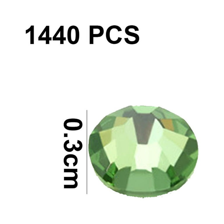 Beadsland 1440pcs Flat Back Crystal Rhinestones Round Gems for