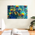 thumbnail image 3 of Elephant Stock Insane Peacock Wall Art - Horizontal Canvas Wall Art - Living Room Wall Decor - Animal Canvas - Turquoise And Teal Decor By Daniel Jean-baptiste - 12" x 8", 3 of 8