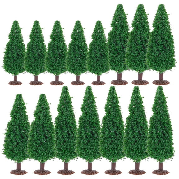 TAILTOSS 15pcs Mini Pine Tree Models for Scenery, Architecture, Landscape, Crafts, and Decoration Set