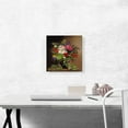 thumbnail image 2 of ARTCANVAS Convulvulus Lupins Speedwell And Fuschia In a Vase 1833 Canvas Art Print by Johan Laurentz Jensen - Size: 12" x 12" (0.75" Deep), 2 of 9