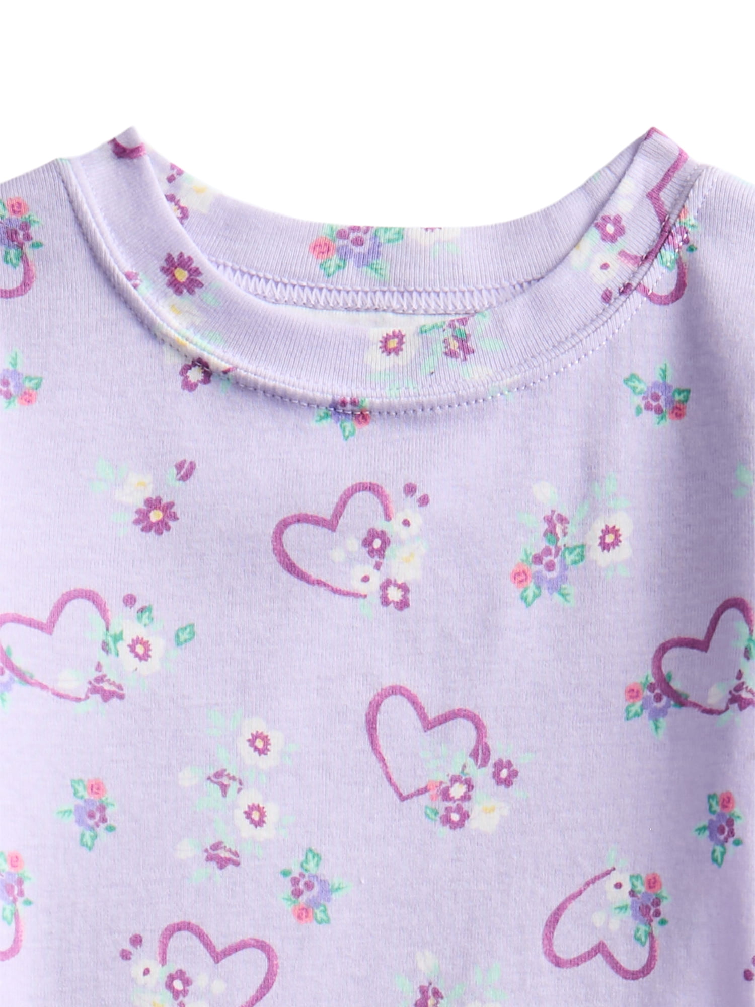 Wonder Nation Toddler Boys or Girls Cotton Snug Fit Long Sleeve Pajama Top and Pants Set, 4-Piece, Sizes 12M-5T