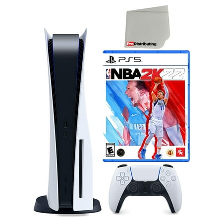 Sony Playstation 5 Disc Version with NBA 2K22 Standard Edition Bundle with Microfiber Cleaning Cloth