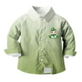 thumbnail image 4 of Chemise Décontractée pour Garçons, Chemise à Manches Longues pour la Saint-Patrick, Haut à Imprimé Dégradé pour Enfants, Chemise de Mode à Col Rabattu pour les Vacances, Anniversaire, Usage Quotidien, 4 of 7