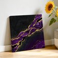 thumbnail image 3 of Canvas Wall Art, Marble Black Framed Canvas Prints for Bathroom Kitchen, Purple Gold Art Abstract Vintage Farmhouse Gallery Wrapped Wall Decor for Home Office, Gifts, 10"x10" Ship Next Day, 3 of 9