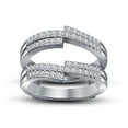 thumbnail image 2 of Wedding Diamond Bridal Ring Set, Enhancer Band Ring With Solitaire Diamond Ring, Wrap Jacket Diamond Ring Set, 14K White Gold Plated, 2.5 Ct Simulated Diamond, Engagement Gift Ring Set, 2 of 3