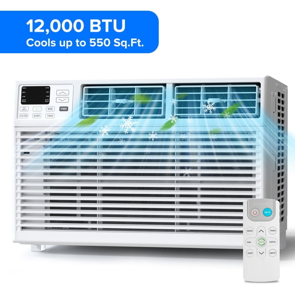 Electactic 10,000 BTU Window Air Conditioner with Remove Control , for Room AC Unit air conditioner , Cools up to 450 Sq. Ft