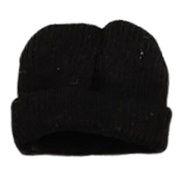 Figura de acción a escala 1/12, gorro de punto, elegante accesorio realista, disfraz para muñecas masculinas y femeninas, gorro suave y holgado, mini Negro