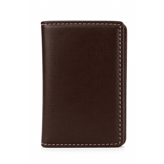 RAYMONS OVERSEAS - Brown Vertical Card Holder Wallet for Men, Compact Slim Design with Multiple Card Slots, Cash Compartment and Secure Stitched Edges