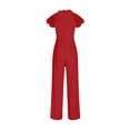 thumbnail image 6 of Strap Jumpsuit Women One Piece Romper Spring Summer Casual Style Solid Color Jumpsuit Female Playsuit Coverall, Summer Gifts for Women | CSEONE,Red XL, 6 of 7