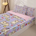 thumbnail image 2 of Manfei Cute Chihuahua Dog Zipper Twin Comforter Sets with Fitted Sheet and 2 Pillowcases, Pet Lover Zipper Bedding Set, Light Lavender, Pink Reversible, 4pcs, 2 of 7