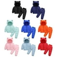 thumbnail image 4 of GYRATEDREAM Toddler Baby Boys Girls Two Piece Snowsuit Winter Bear Hooded Coat Puffer Down Jacket and Elastic Waist Snow Pants Sets for 4-5Y Blue, 4 of 9